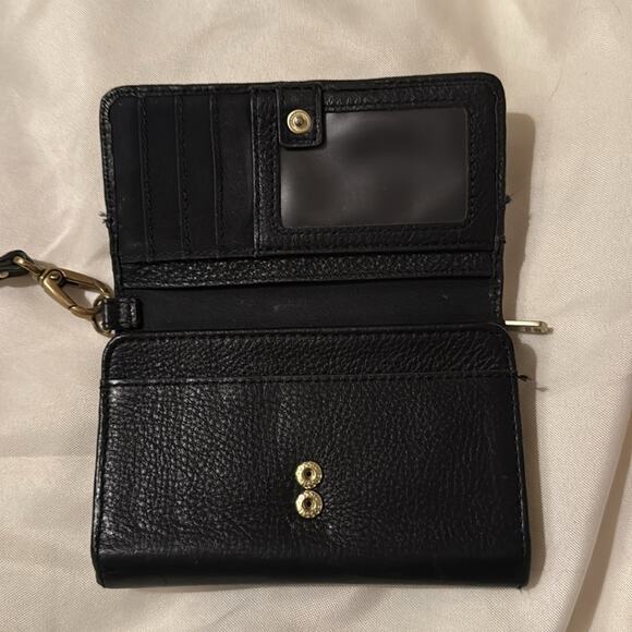 Fossil Black Tri Fold Women's Wallet Wrist Strap Black - Picture 8 of 8